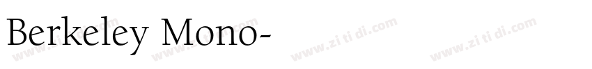 Berkeley Mono字体转换